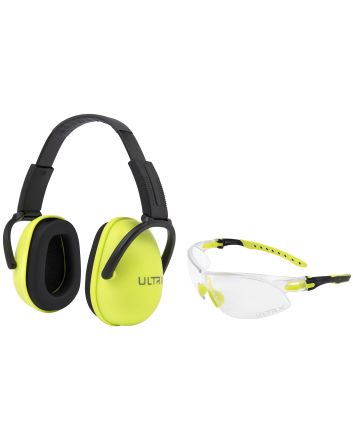 Allen 4176 Sound Blocker Ear &amp; Eye Protection Combo 23 dB Lime Green Youth