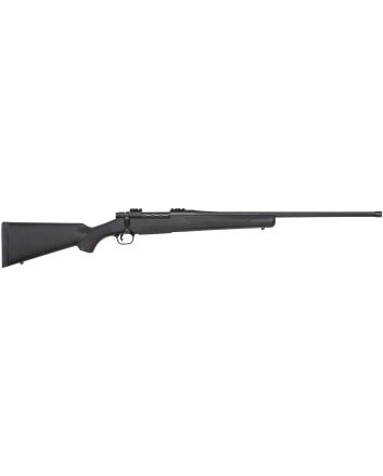 Mossberg 28248 PatriotFull Size 7mm PRC 3+1 24" Matte Blued Fluted Threaded Barrel, Drilled &amp; Tapped Matte Blued Stainless Steel Receiver, Black Fixed Synthetic Stock