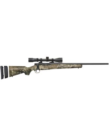 Mossberg 28257 Patriot Super Bantam w/Optic 350 Legend 4+1 22" Matte Blued Fluted Threaded Barrel, Matte Blued Drilled &amp; Tapped Receiver, Adj LOP TrueTimber Strata Synthetic Stock, 3-9x40mm Duplex