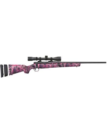 Mossberg 28258 Patriot Super Bantam w/Optic 350 Legend 4+1 22" Matte Blued Fluted Threaded Barrel, Matte Blued Drilled &amp; Tapped Receiver, Adj LOP Muddy Girl Wild Synthetic Stock, 3-9x40mm Duplex