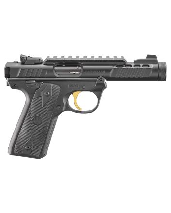 Ruger 43956 Mark IV 22/45 Lite 22 LR 10+1 4.40" Stainless Threaded Barrel, Black Anodized Serrated Slide w/Picatinny, Black Anodized Polymer Frame, Black Checkered 1911-Style Grip