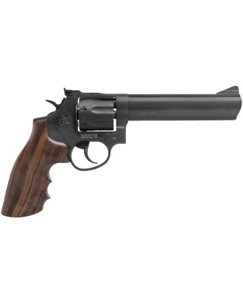 Taurus 2-660061-HWD1 66Medium 357 Mag/38 Special +P 7 Shot 6" Matte Black Oxide Alloy Steel Barrel, Matte Black Oxide Cylinder, Matte Black Oxide Alloy Steel Frame, Wood Grip, Transfer Bar Safety