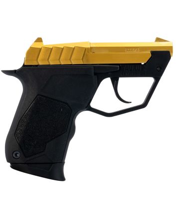 Taurus 1-22TUC13G 22TUCMicro-Compact Frame 22 LR 9+1 2.50" Polished Gold PVD Steel Tip-Up Barrel, Gold PVD Serrated Stainless Steel Slide, Black Polymer Frame, Black Polymer Grip