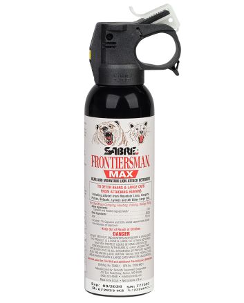 Sabre FBADX03 Frontiersman Bear &amp; Mountain Lion Spray Capsaicinoids Range 40ft 7.90 oz