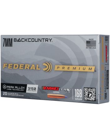 Federal P7BCLRX1 BackCountry7mm BC 168gr 20 Per Box/10 Case