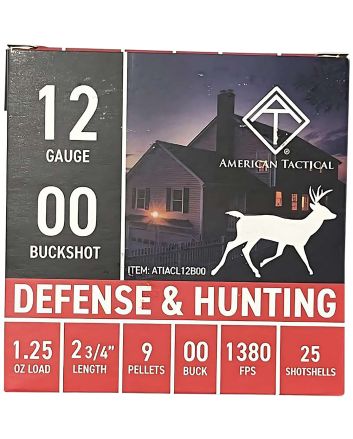 ATI ATIACL12B00 12Gauge 2.75" 1 1/4oz 00Buck Shot 25 Per Box/10 Case