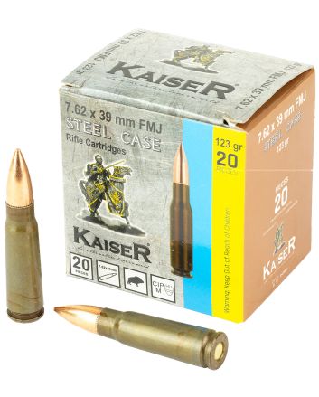 Century Arms AM8313 Kaiser7.62X39 123gr Full Metal Jacket 20 Per Box/50 Case