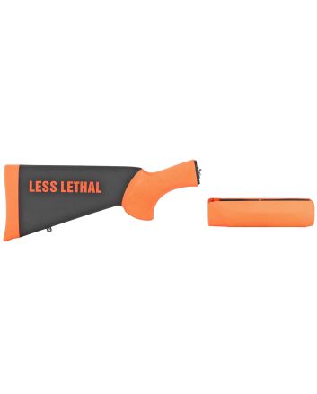 Hogue 08742 OverMolded Less Lethal Black/Orange Fits Remington 870
