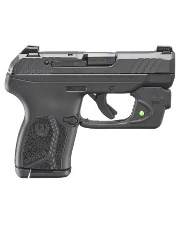 Ruger 13751 LCP Max w/Laser Compact Frame 380 ACP 10+1 2.80" Black Oxide Alloy Steel Barrel &amp; Serrated Alloy Steel Slide, Black Polymer Frame, Viridian E-Series Red Laser