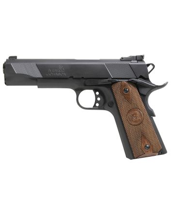 Iver Johnson Arms EAGLE9 1911 A1 Eagle 9mm Luger 9+1 5" Black Steel Barrel, Matte Blued Serrated Steel Slide &amp; Frame w/Beavertail, Dymondwood Walnut Grip