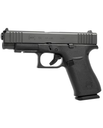 Glock PA4850201FR G48Slim Compact Frame 9mm Luger 10+1 4.17" Black GMB Barrel, Black nDLC Serrated Steel Slide, Black Polymer Frame w/Beavertail &amp; Front Rail, Black Textured Polymer Grip, Right Hand