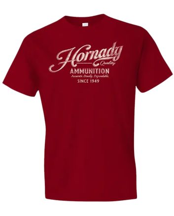 Hornady Gear 31875 Vintage ScriptRed Cotton Semi-Fitted 2XL