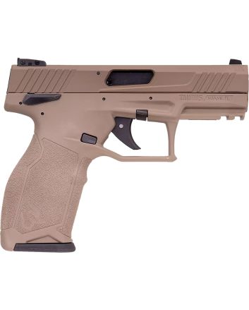 Taurus 1-2TX22141F 2TXFull Size Frame 22 LR 22+1 4.60" Matte Black Threaded Barrel, Black Anodized Serrated Slide, Flat Dark Earth Polymer Frame w/Picatinny Rail, Textured Grip