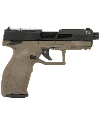 Taurus 1-2TX22P141O-10 TX22 T.O.R.O. 22 LR 10+1 4.60" Matte Black Threaded Barrel, Black Hard Coat Anodized Optic Ready/Serrated Slide, OD Green Polymer Frame w/Picatinny Rail, Textured Grip