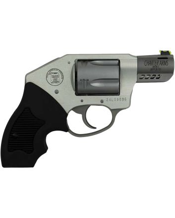 Charter Arms 53801 Off Duty Coyote 380 ACP 5rd 2" Matte Stainless Ported Barrel &amp; Cylinder, Anodized Aluminum Frame, Black Finger Grooved Rubber Grip, Concealed Hammer