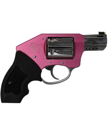 Charter Arms 53812 Off Duty Coyote 380 ACP 5rd 2" Stainless Ported Barrel, High Polished Cylinder, Pink Aluminum Frame, Black Finger Grooved Rubber Grip, Concealed Hammer