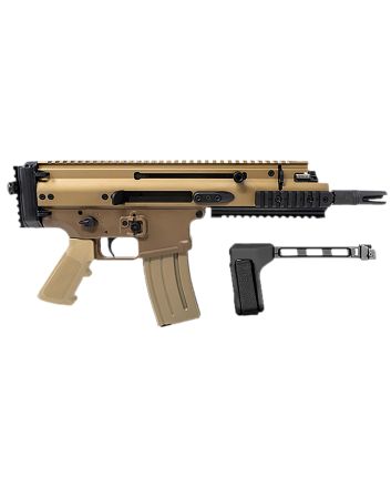 FN 38101883 SCAR 15P 5.56x45mm 30+1 7.50" Black Steel Barrel, Flat Dark Earth Anodized Picatinny Rail Aluminum Receiver, SB Tactical Brace, Ambidextrous