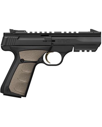Browning 051601490 Buck Mark Black Label URX 22 LR 10+1 5.50" Matte Blued Contoured Barrel, Matte Black Serrated Slide, Matte Black Aluminum Frame w/Picatinny Rail, FDE UFX Overmolded Grip