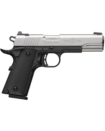 Browning 051118492 1911-380Full Size 380 ACP 8+1 4.25" Stainless Steel Barrel, Satin Stainless Steel Serrated Slide, Matte Black Aluminum Frame, Black Polymer Grip