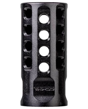 Tapco TAP22004Muzzle Brake Black Anodized Aluminum 1/2"x28 Threads 2" OAL .920" Diameter 22 LR