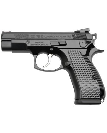 Cz Custom Shop 91048 CZ 75 D PCR Compact Frame 9mm Luger 15+1 3.90" Steel Barrel Black, Serrated Black Slide, Polycoat Aluminum Frame w/Beavertail, Black Checkered Aluminum Grip