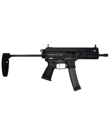 Grand Power 850003223131 SP9A1 Stribog 9mm Luger 30+1 8" Black Threaded Barrel, M-LOK Handguard, Black Aluminum Picatinny Rail Receiver, Black PDW Tailhook Brace, Black Polymer Grip, Thread Protector