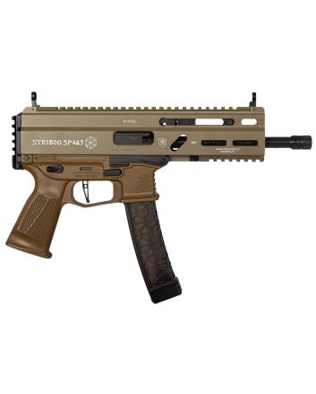 Grand Power 197892004770 SP9A3 Stribog 9mm Luger 30+1 8" Black Threaded Barrel, M-LOK Handguard, Flat Dark Earth Aluminum Picatinny Rail Receiver, Rear Picatinny Rail, FDE Polymer Grips