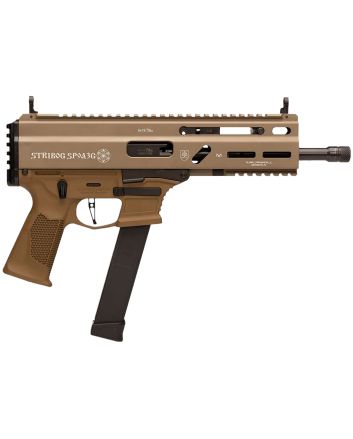Grand Power 810091157992 SP9A3 Stribog 9mm Luger 30+1 16" Black Threaded Barrel, M-LOK Handguard, Flat Dark Earth Aluminum Picatinny Rail Receiver, Polymer Side Folding Stock, FDE Polymer Grip