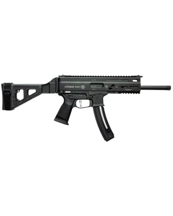 Grand Power 197892004817 TR22 Stribog 22 LR 25+1 8" Black Threaded Barrel, Black Picatinny Rail Receiver, Black Aluminum Frame w/Lower Picatinny Rail, SB Tactical Brace, Black Polymer Grips