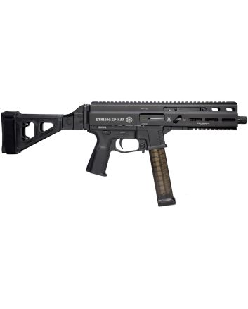 Grand Power 197892004824 SP45A3 Stribog 45 ACP 20+1 8" Black Threaded Barrel, Black Aluminum Picatinny Rail Receiver, Black SB Tactical Brace, Black Polymer Grip, Thread Protector