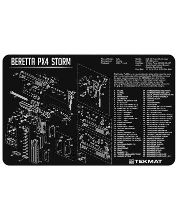 TekMat TEKR17BERPX4 Beretta Px4 Storm Cleaning Mat Black/White Rubber 11"x17" Beretta PX4 Storm Diagram