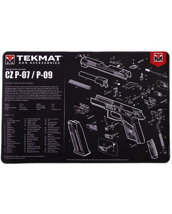TekMat TEKR17CZP07 CZ P-07/P-09 Cleaning Mat Black/White Rubber 11"x17" CZ P-07/P-09
