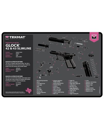 TekMat TEKR17GLOCKG3PNK Glock Gen 3 Cleaning Mat Pink Rubber 11"x17" Glock Gen 3 Parts Diagram