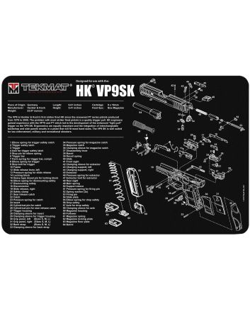 TekMat TEKR17HKVP9SK HK VP9SK Cleaning Mat Black/White Rubber 11"x17" HK VP9SK Parts Diagram