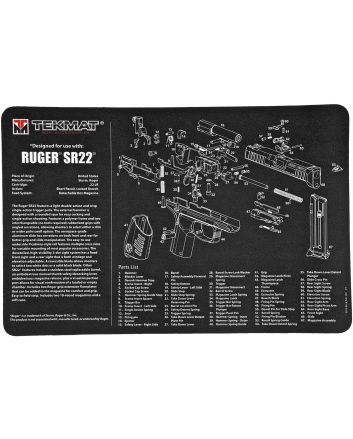TekMat TEKR17RUGERSR22 Ruger SR22 Cleaning Mat Black/White Rubber 11"x17" Ruger SR22 Parts Diagram