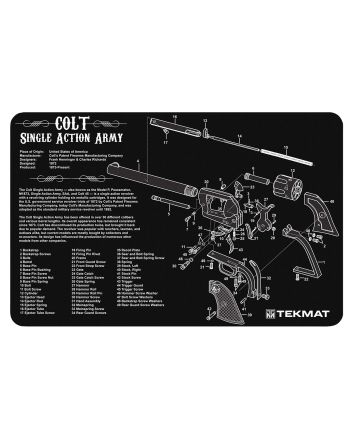 TekMat TEKR17SAACleaning Mat Black/White Rubber 11"x17" Colt Revolver Army Parts Diagram