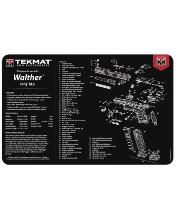 TekMat TEKR17WALPPQM2 Walther PPQ MOD 2 Cleaning Mat Black/White Rubber 11"x17" Walther PPQ MOD 2 Parts Diagram