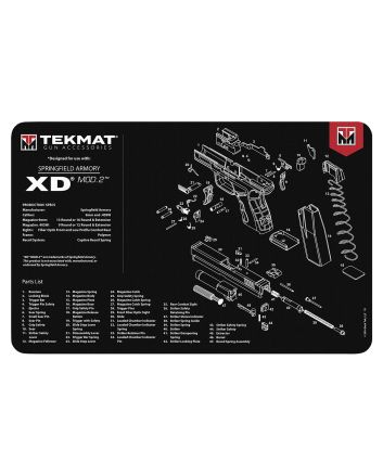 TekMat TEKR17XDMOD2 Springfield Armory XD MOD 2 Cleaning Mat Black/White Rubber 11"x17" Springfield Armory XD MOD 2 Parts Diagram