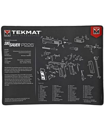TekMat TEKR20SIGP226 Sig Sauer P226 Ultra 20 Cleaning Mat Black/White Rubber 15"x20" Sig Sauer P226 Parts Diagram