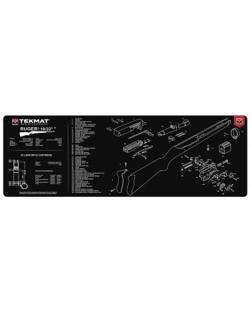 TekMat TEKR361022 Ruger 10/22 Cleaning Mat Black/White Rubber 12"x36" Ruger 10-22 Parts Diagram