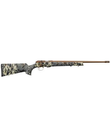 CZ-USA 02322 CZ 457 American Hunter 22 LR 5+1 20" Bronze Cerakote Steel Barrel, Bronze Cerakote Drilled &amp; Tapped Steel Receiver, Veil Camo Fixed Synthetic Stock