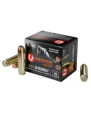 Underwood Ammo 557 50Beowulf 350gr Full Metal Jacket 20 Per Box/10 Case