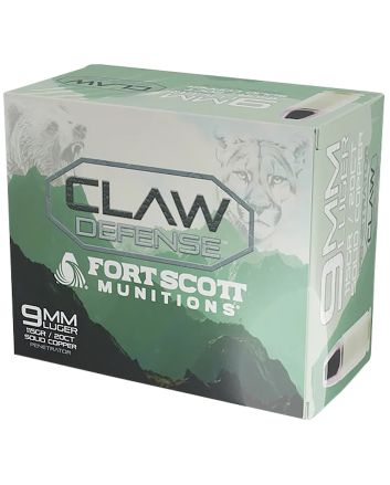 Fort Scott Munitions 9MM115SCVFNCD Claw Defense9mm 115gr 20 Per Box/25 Case