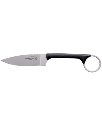 Cold Steel CS20A Bird &amp; Game3.50" Fixed Drop Point Plain AUS-8A SS Blade, 3.75" Black Textured Polymer Handle
