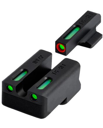 TruGlo TGTG13RS3PC TFX ProGreen Tritium &amp; Fiber Optic Orange Outline Front Sight Green Tritium &amp; Fiber Optic Rear Sight