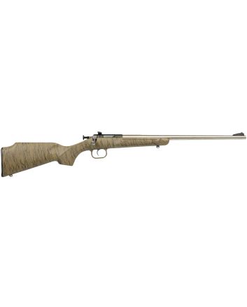 Crickett KSA2443 Gen2Youth 22 LR 1rd 16.13" Stainless Single Shot Barrel, Stainless Steel Receiver, Tan w/Black Webbing Fixed Synthetic Stock