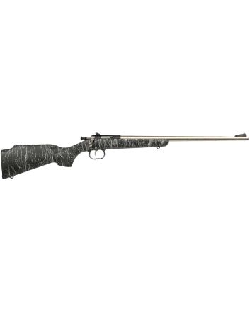 Crickett KSA2444 Gen2Youth 22 LR 1rd 16.13" Stainless Single Shot Barrel, Stainless Steel Receiver, Black w/White Webbing Fixed Synthetic Stock