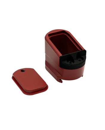 Shield Arms MPME5RED Magazine Extension5rd Compatible w/ Shield Arms M&amp;P 2.0 Red Anodized Aluminum
