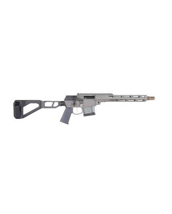 Q LLC MINIFIX55612INPISTOL Mini Fix5.56 NATO 12" Gray Tapered Threaded Barrel, M-LOK Handguard, Gray Picatinny Rail Receiver, Adj Folding Stock,Black Polymer Grip
