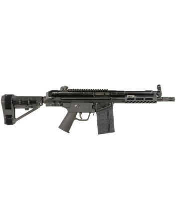 PTRPDWR BR 308 Win 20+1 8.50" Black Nitride Heavy Contour Threaded Barrel, Black Parkerized Aluminum Picatinny Rail Receiver, SB Tactical Brace, Black Polymer Grip